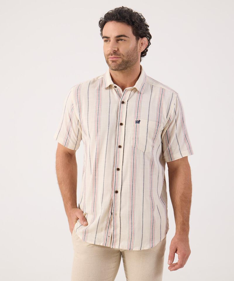 Camisa A Rayas Con Bolsillo 